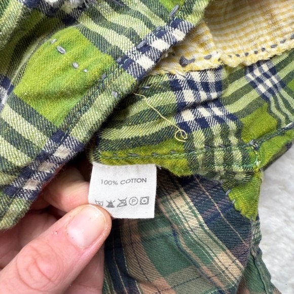 Magnolia Pearl Adison Workshirt in Ceylon Green Plaid Button & Snap Up High Low - Picture 4 of 8